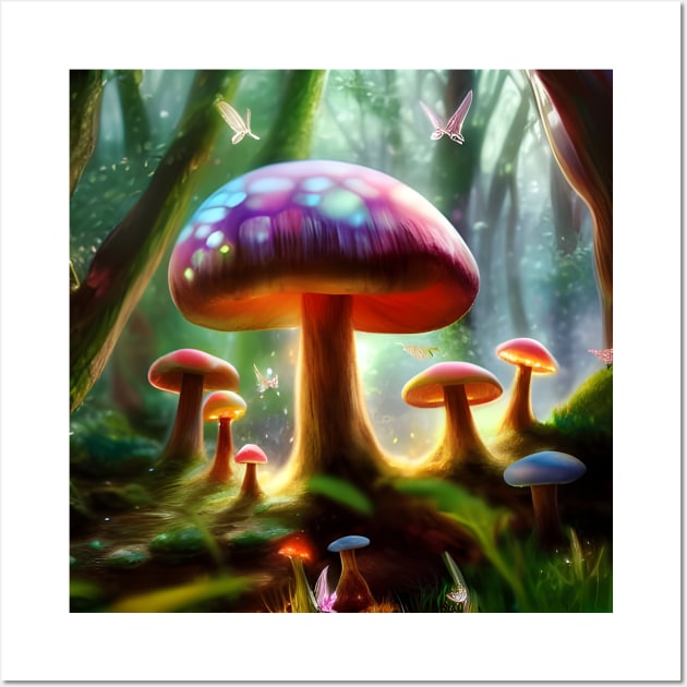 Fungi Tales (4) - Fairy Magic Mushrooms Wall Art by TheThirdEye